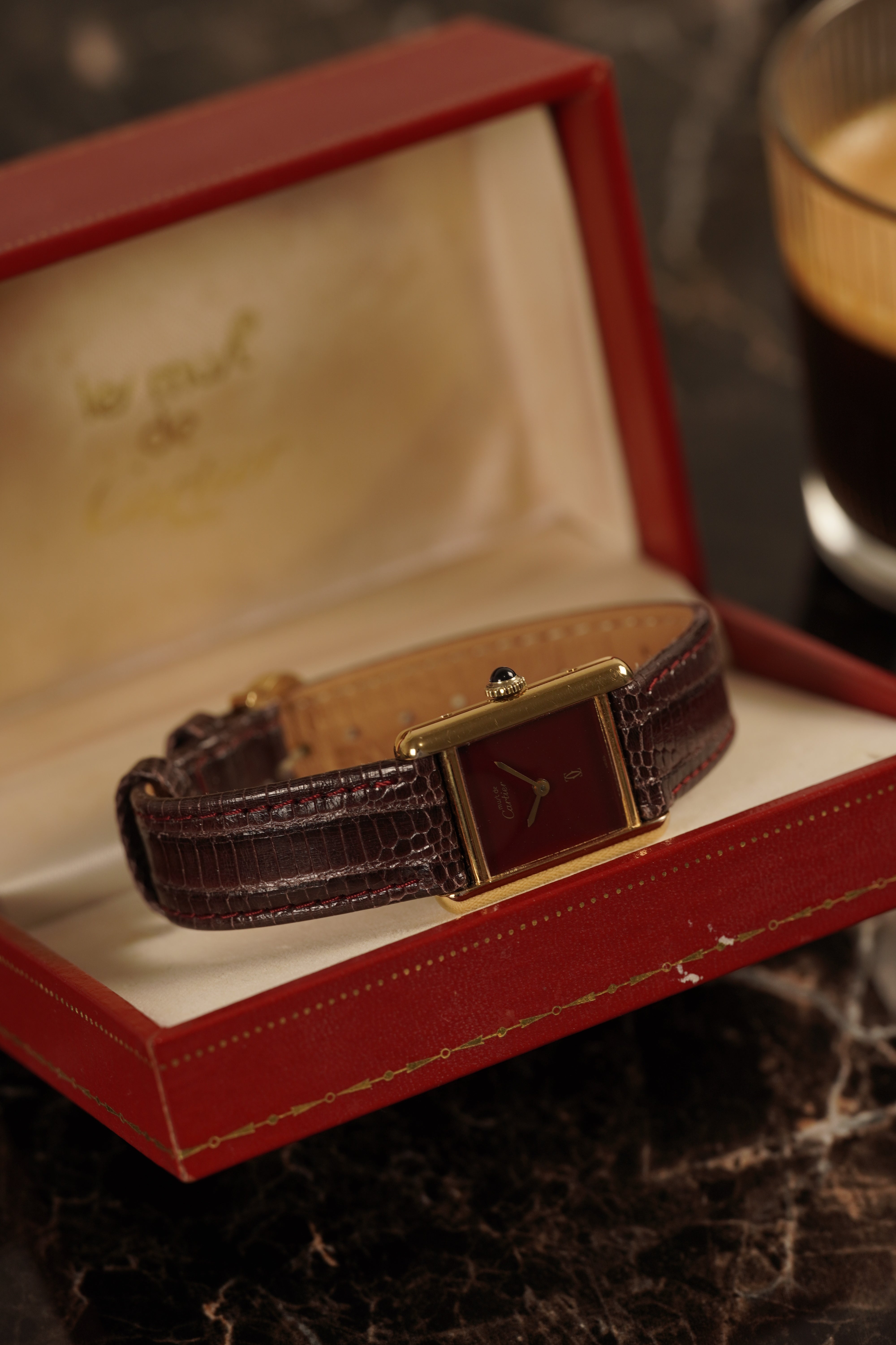 Cartier Tank Must Burgundy Glossy SM